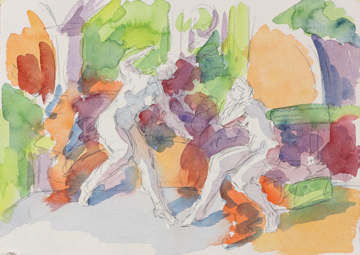Melissa & Bradamante; watercolor, 30 x 42 cm, 2017