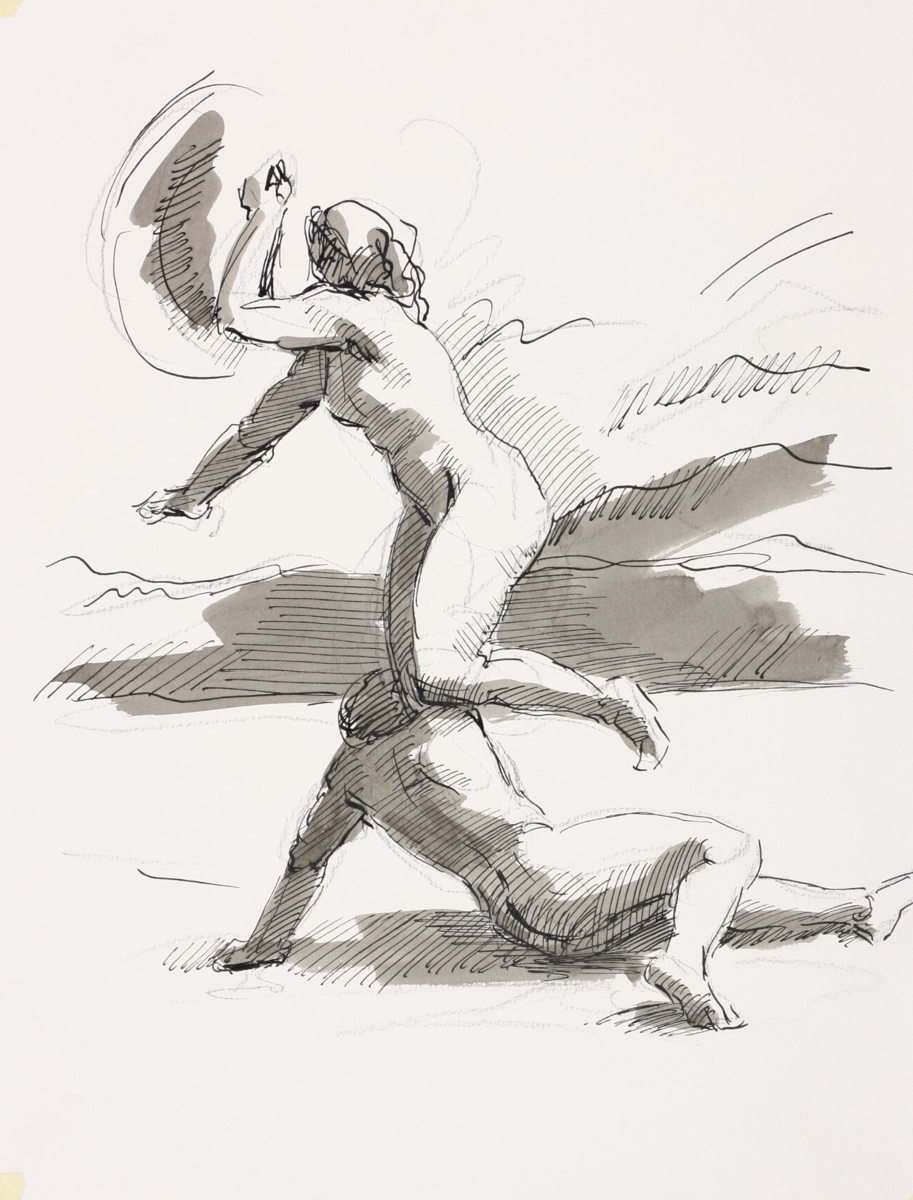 untitled; pen & ink wash, 33 x 25, 2018
